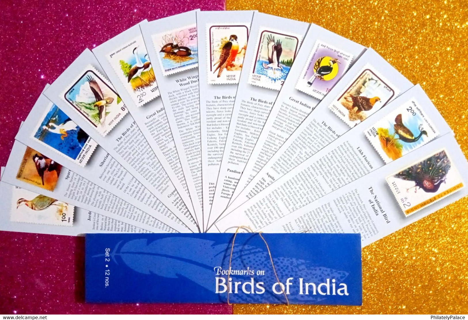 India ** Birds Of India Pack Of 12v Bookmarks Bird , Aves, Birds, Fauna Official Issue By India Post (**) Inde Indien - Cartas & Documentos