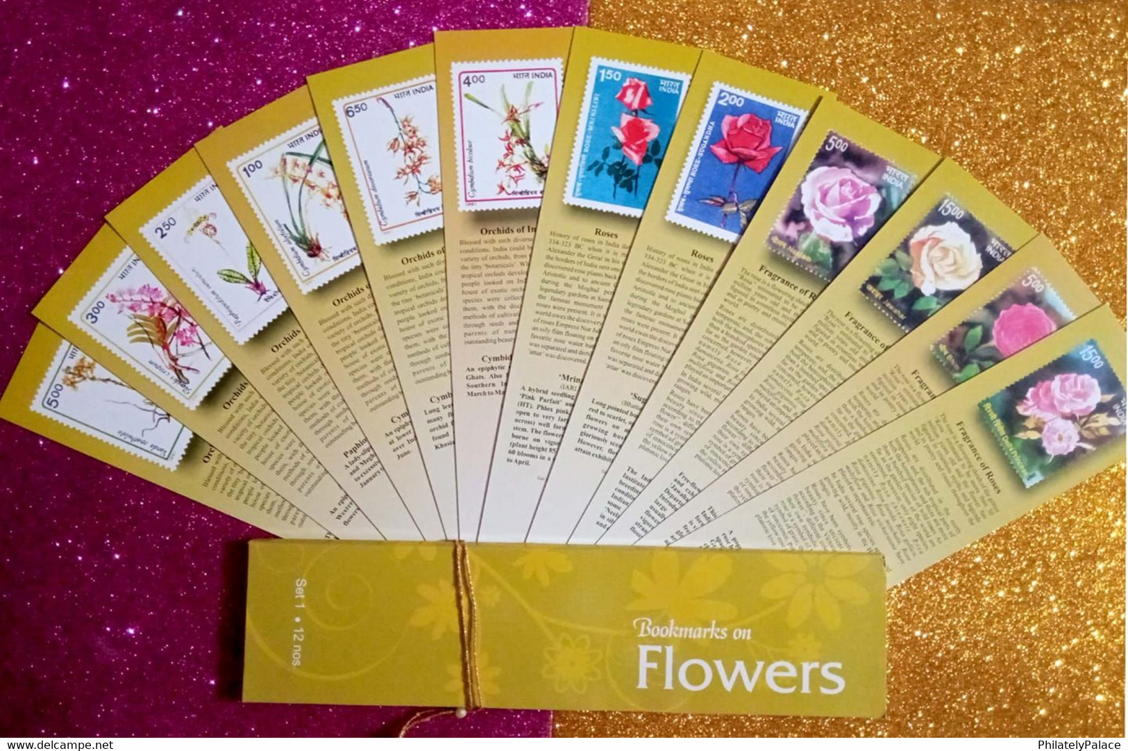 India ** Flowers Of India Pack Of 12v Bookmarks Flower, Flora , Plant Official Issue By India Post (**) Inde Indien - Brieven En Documenten
