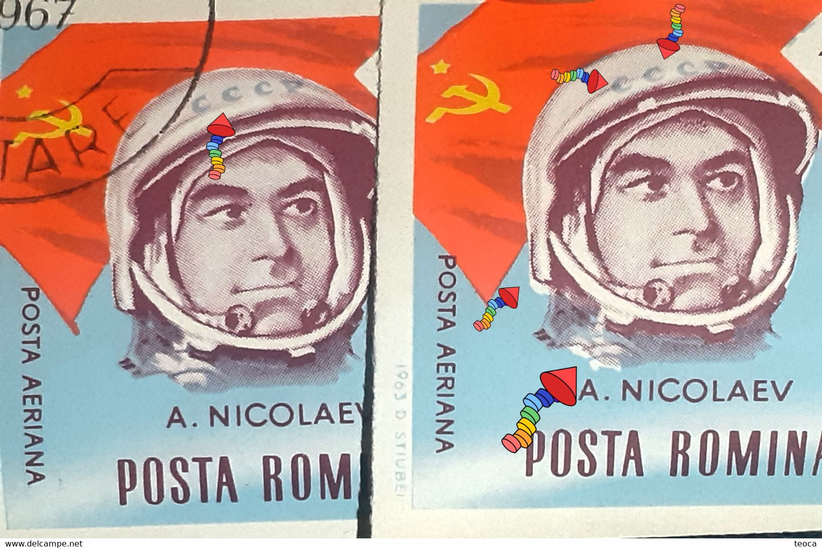 Errors Romania 1964 Mi 2252 Printed With Multiple Errors Cosmos Astronaut A. Nikolaev Used Imperfect Stamp - Abarten Und Kuriositäten