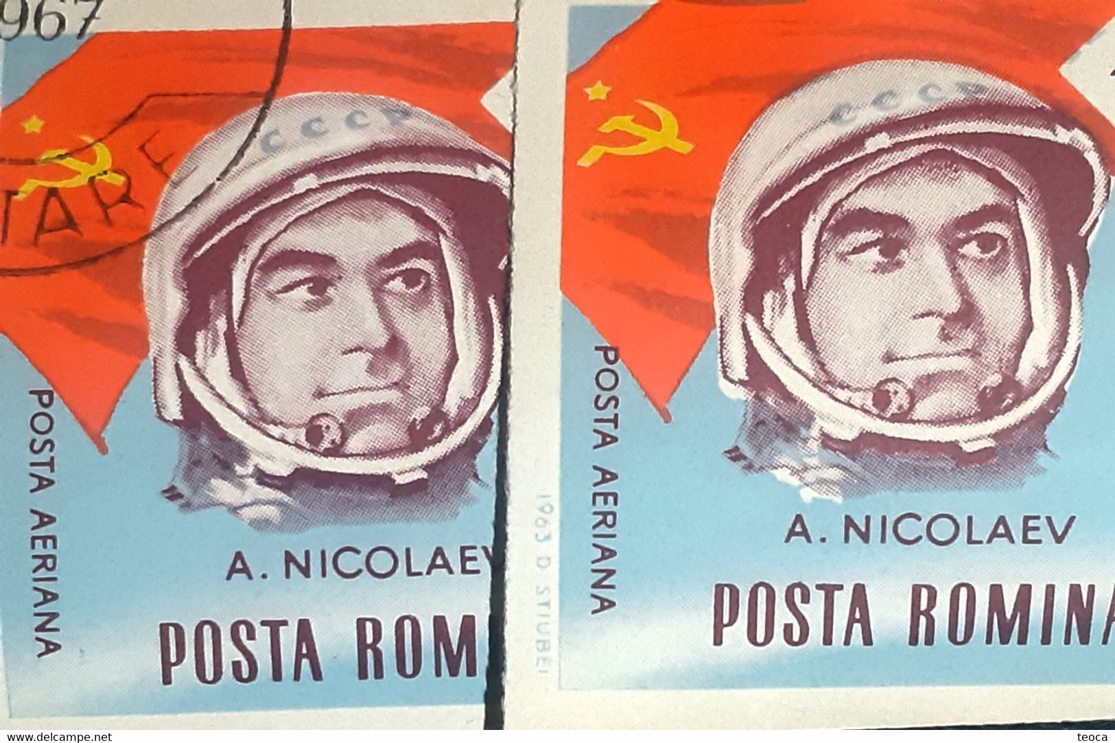 Errors Romania 1964 Mi 2252 Printed With Multiple Errors Cosmos Astronaut A. Nikolaev Used Imperfect Stamp - Abarten Und Kuriositäten