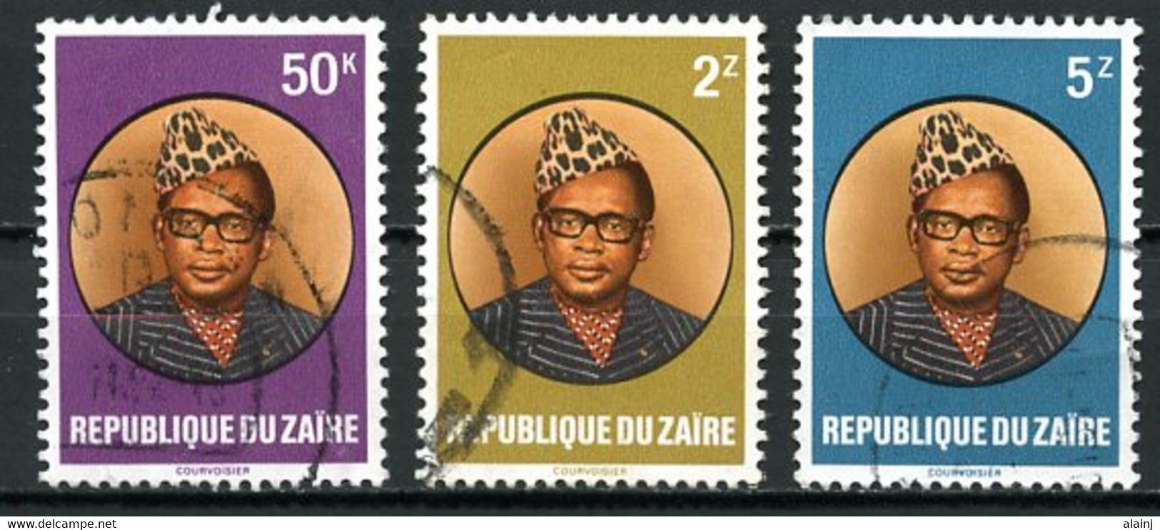 Congo - Zaïre    1134 - 1135 - 1136   0bl   ---    TB - Usados