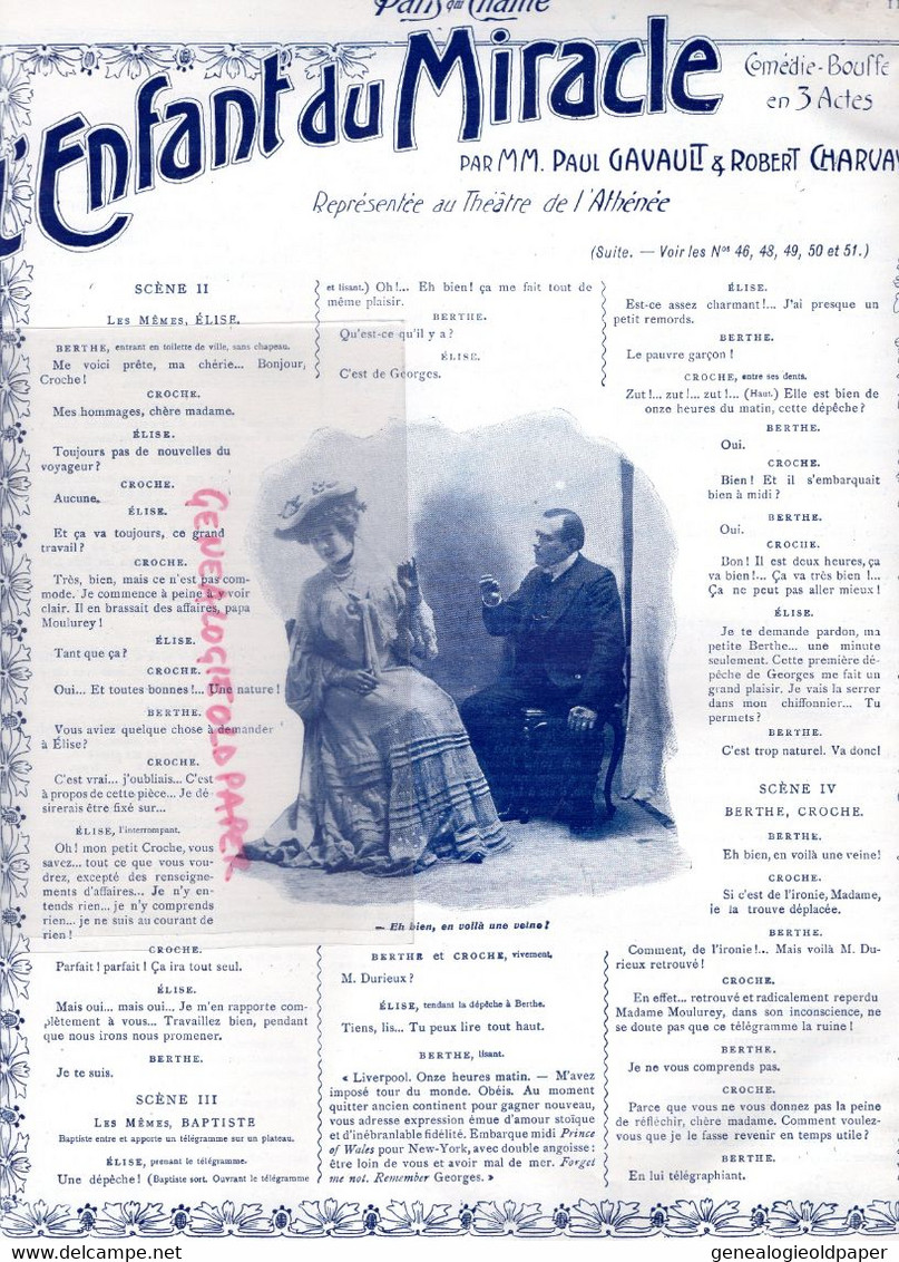 79-PARIS QUI CHANTE- PARTITION MUSIQUE-N° 52 - 1904- POLIN-ONCLE AMERIQUE-LITANIES DES PIEDS-MAYOL-MISTINGUETTE -