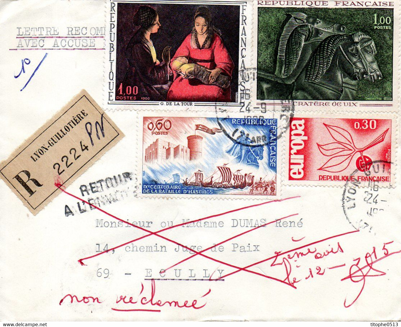 FRANCE. Enveloppe Ayant Circulé En 1966. Retour à L'envoyeur. - Lettres & Documents