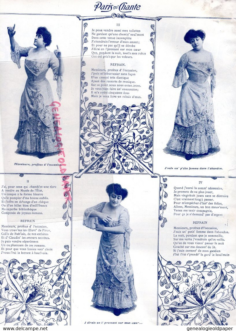 PARIS QUI CHANTE- PARTITION MUSIQUE-N° 55  - 1904- POLIN-DRANEM-BERVILLE-MAZURKA MARCENAY-CHERCHEZ LA FEMME-SARABANDE - Partitions Musicales Anciennes