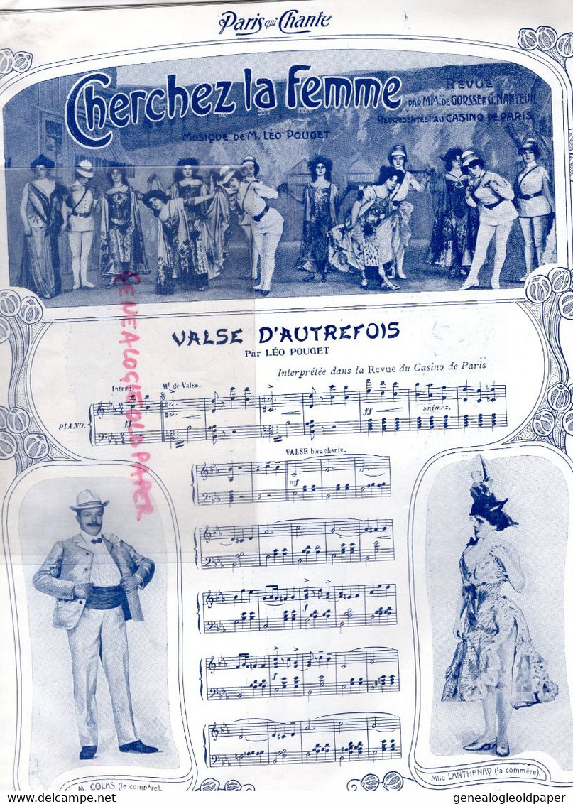 PARIS QUI CHANTE- PARTITION MUSIQUE-N° 55  - 1904- POLIN-DRANEM-BERVILLE-MAZURKA MARCENAY-CHERCHEZ LA FEMME-SARABANDE