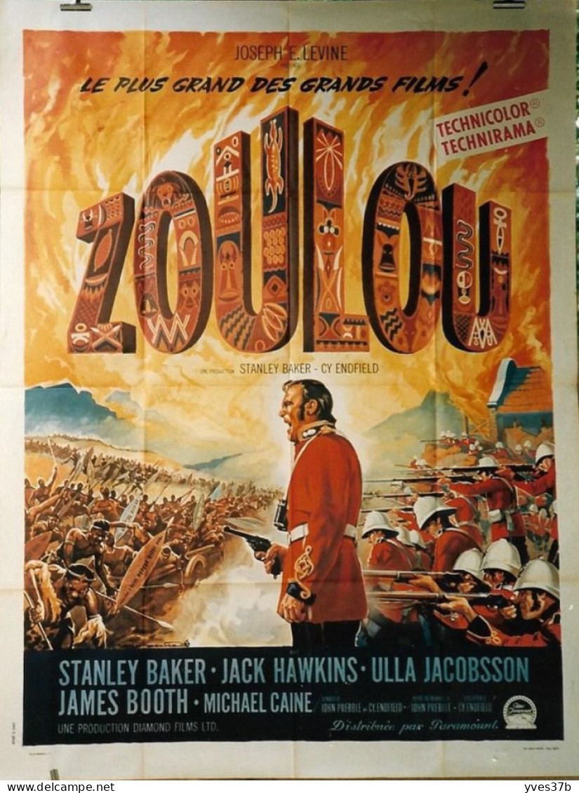 "ZOULOU" Stanley Baker, Michael Caine, J. Hawkins...1964 - Affiche 120x160 - TTB - Affiches & Posters