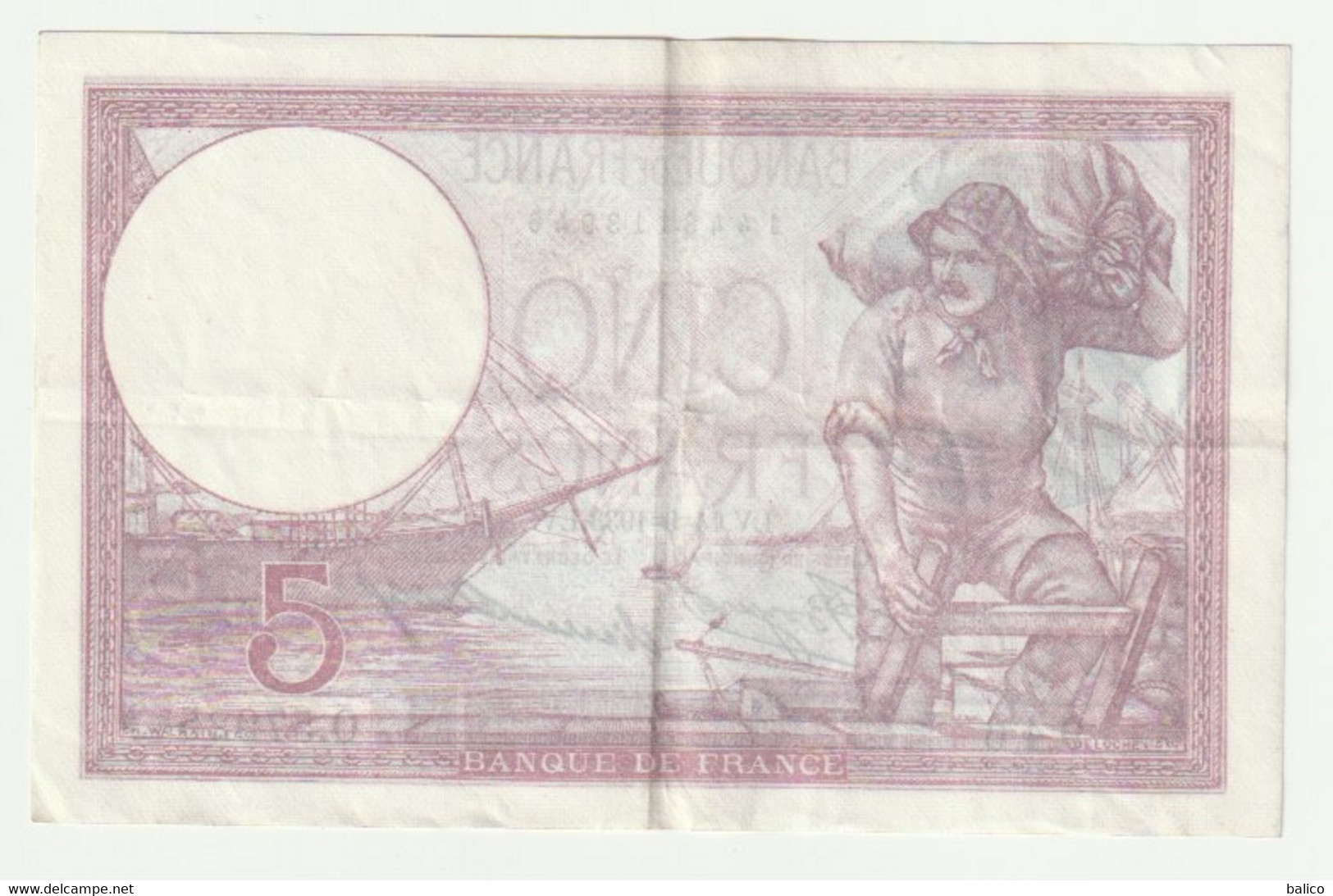 France - Billet 5 Francs Violet Du 14-9-1933    N°   O.57925  946  (pas De Trous D'épingle) - 5 F 1917-1940 ''Violet''