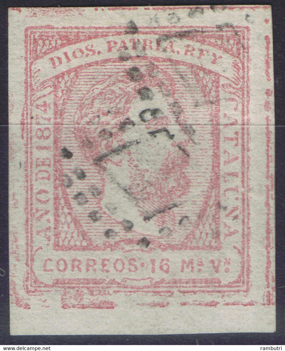 ESPAÑA Ø 157. Carlos VII. Cataluña 16 Mv. Matasello Rombo. - Used Stamps