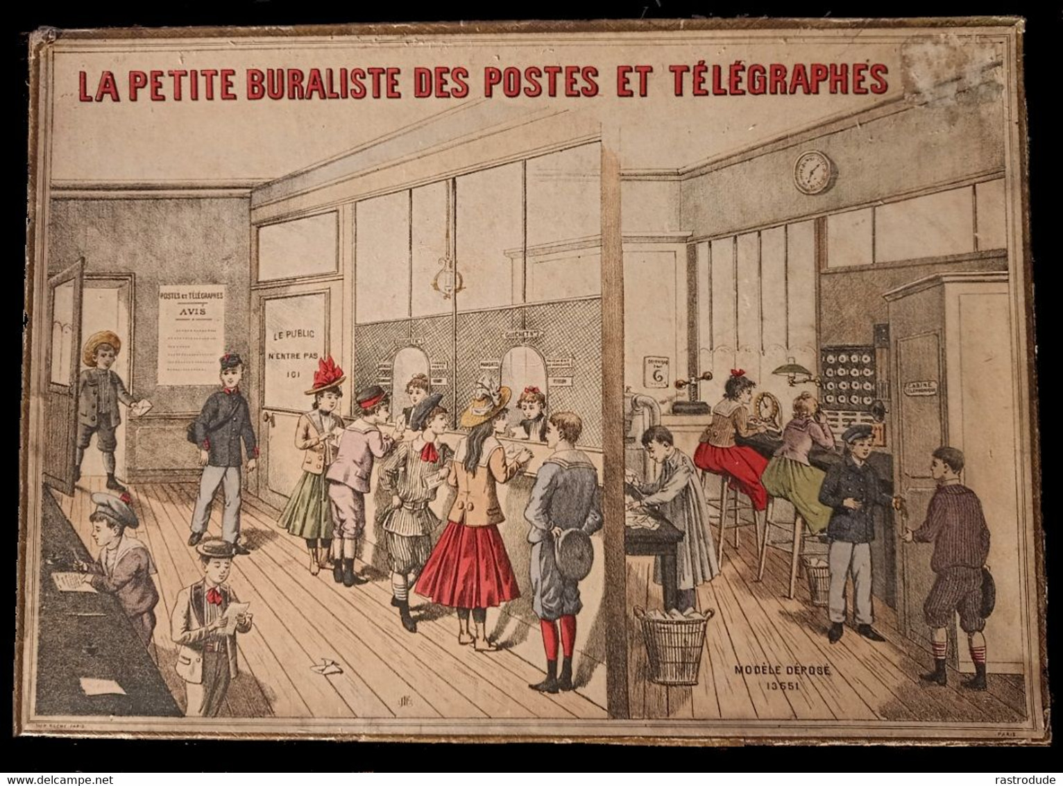 1900ca - JEU LA PETITE BURALISTE DES POSTES ET TÉLÉGRAPHES - TRÈS RARE - Brieven En Documenten