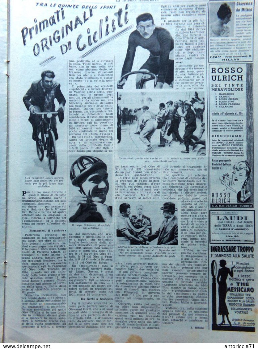 La Tribuna Illustrata 16 Aprile 1939 Vittime Di Barcellona Duce Favola Ciclisti - Guerre 1939-45