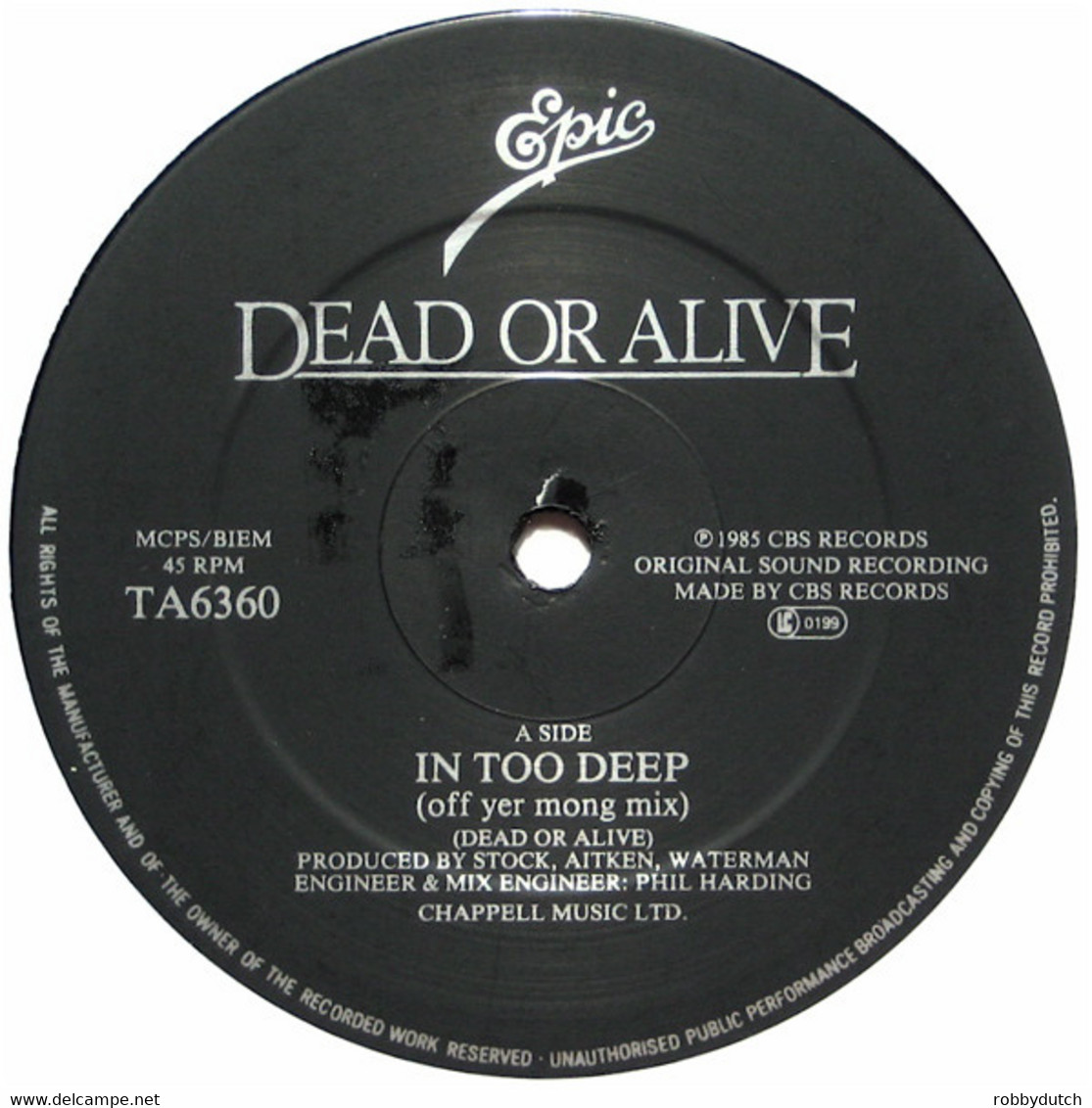 * 12" EP Maxi *  DEAD OR ALIVE - IN TOO DEEP (England 1985) - 45 T - Maxi-Single