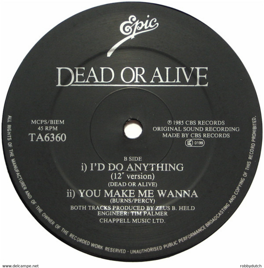 * 12" EP Maxi *  DEAD OR ALIVE - IN TOO DEEP (England 1985) - 45 T - Maxi-Single