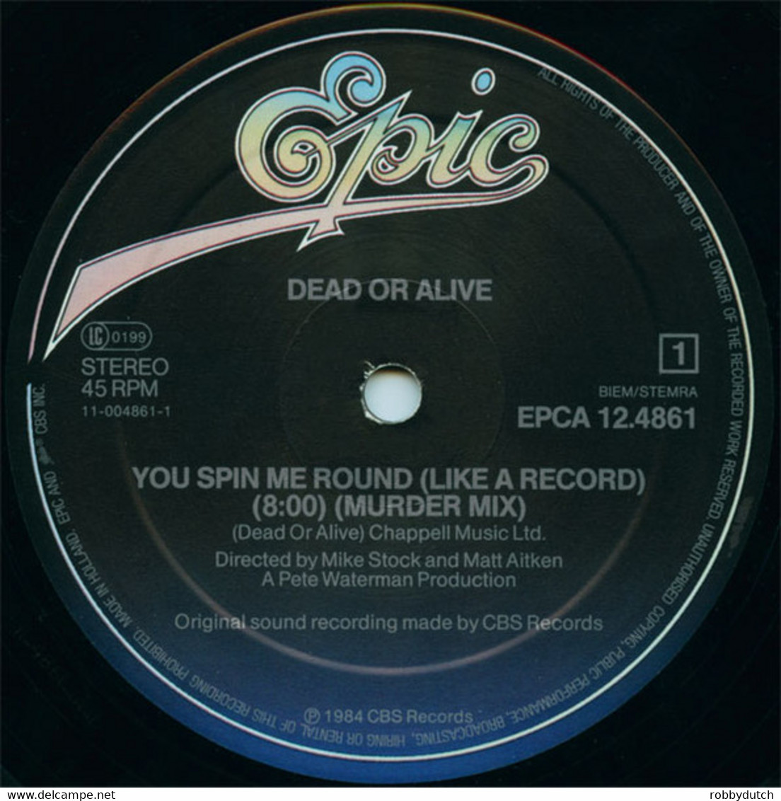 * 12"  Maxi *  DEAD OR ALIVE - YOU SPIN ME AROUND (Like A Record) - 45 T - Maxi-Single