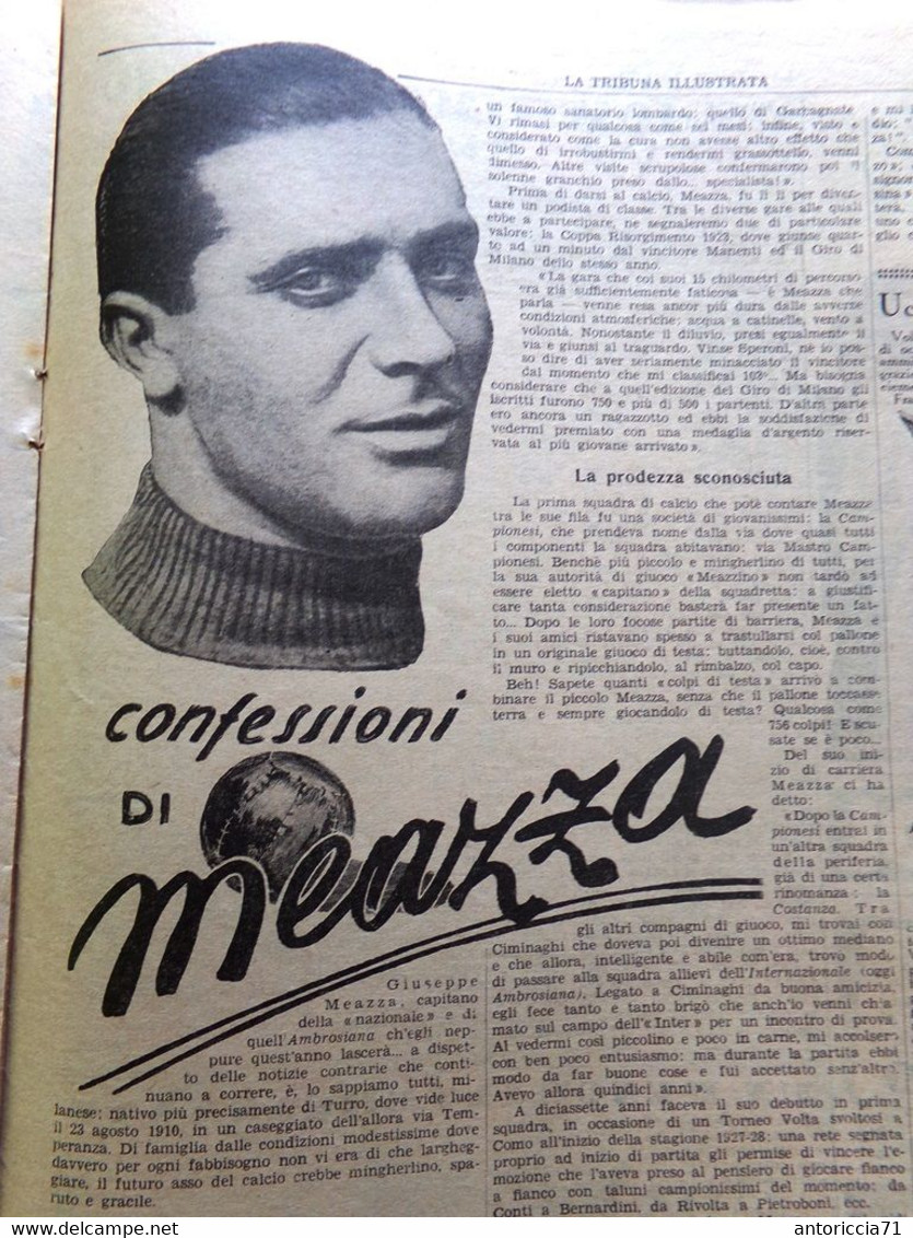 La Tribuna Illustrata 23 Luglio 1939 Giuseppe Meazza Stregoneria Nera Onde Aeree - Guerre 1939-45