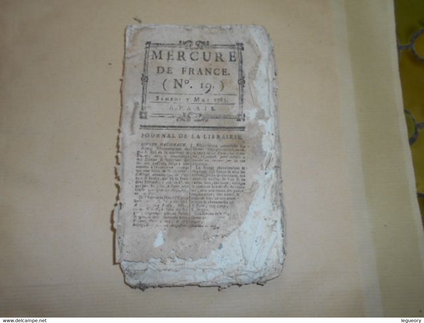 Mercure De France N° 19   Samedi  7 Mai 1785 Journal De La Librairie - Zeitungen - Vor 1800