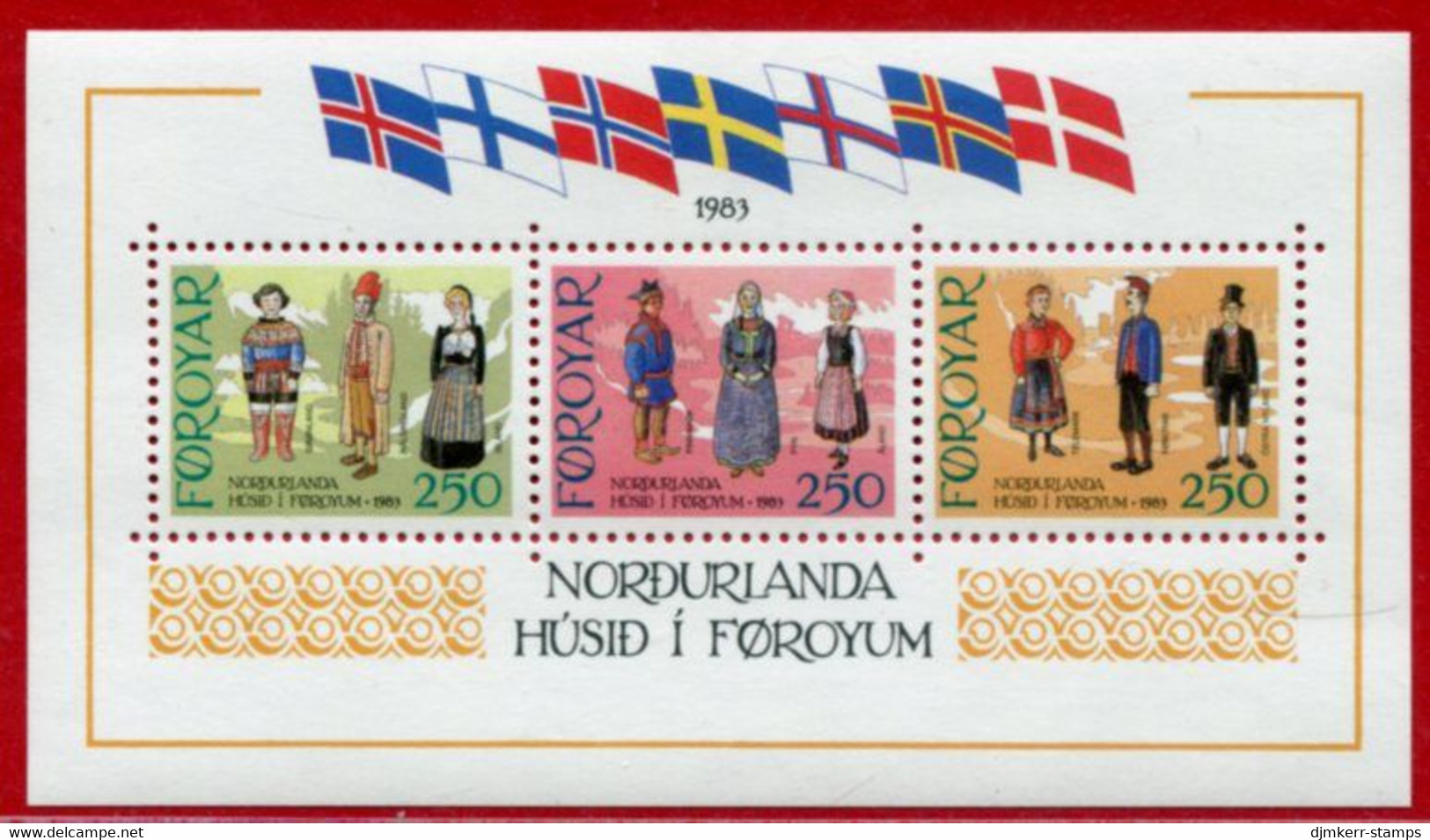 FAEROE ISLANDS 1983 Nordic House Block MNH / **..  Michel Block 1 - Faroe Islands