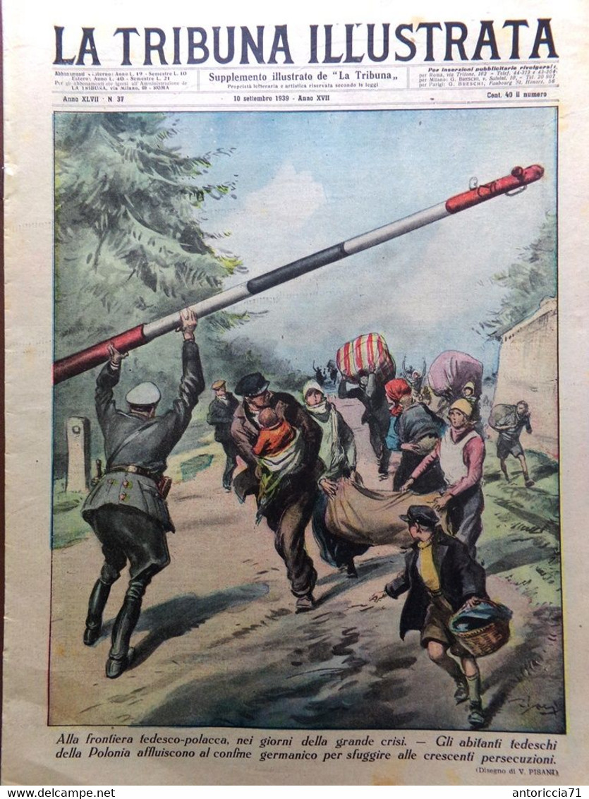 La Tribuna Illustrata 10 Settembre 1939 WW2 Persecuzione Polonia Patto Sovietico - Oorlog 1939-45