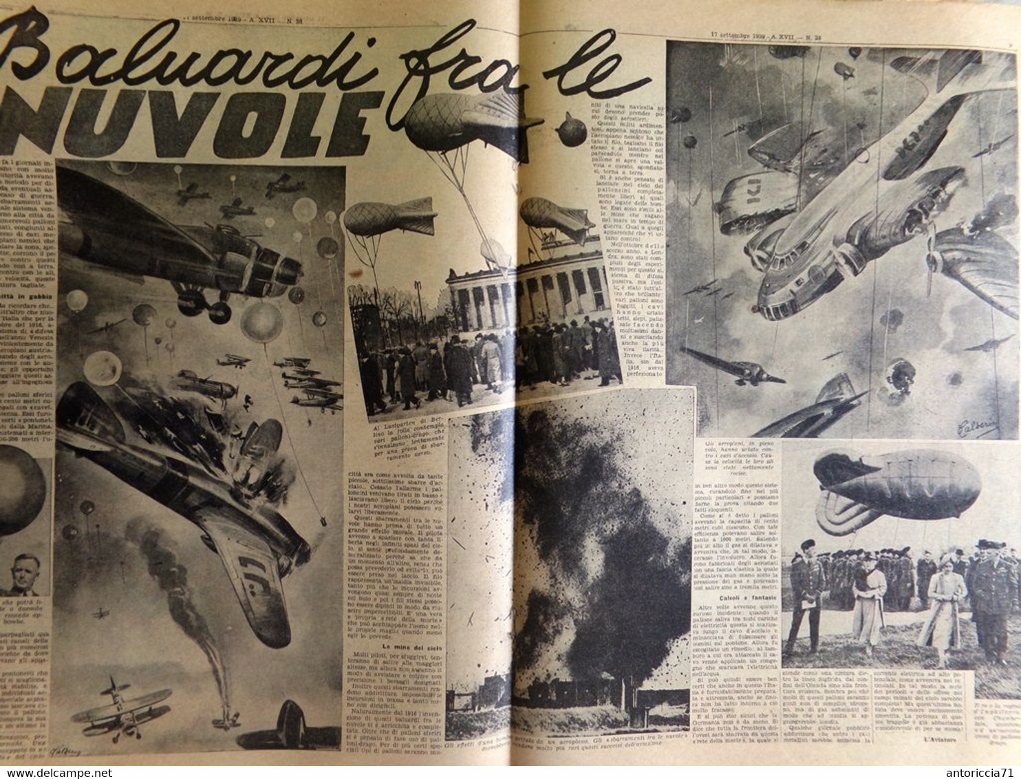 La Tribuna Illustrata 17 Settembre 1939 WW2 Tedeschi Danzica Guerra Televisione - Weltkrieg 1939-45