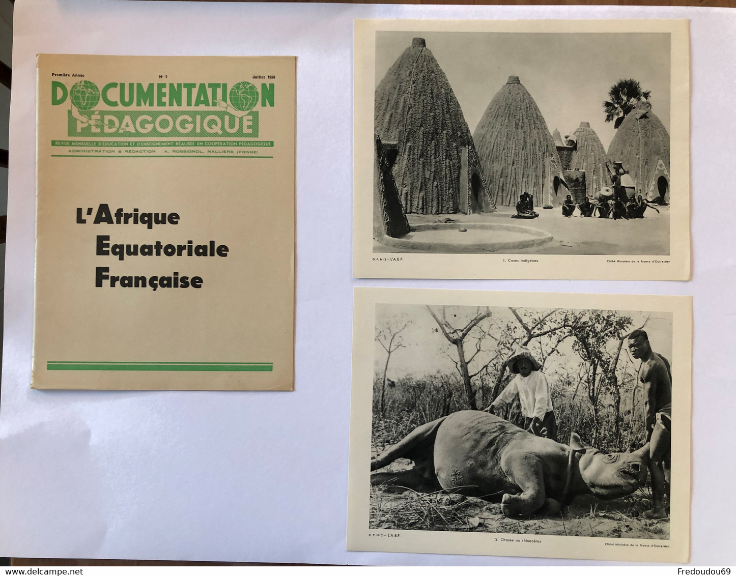 Documentation Pédagogique - Ecole - Géographie - L'Afrique Equatoriale Française - Juillet 1950 - Fichas Didácticas