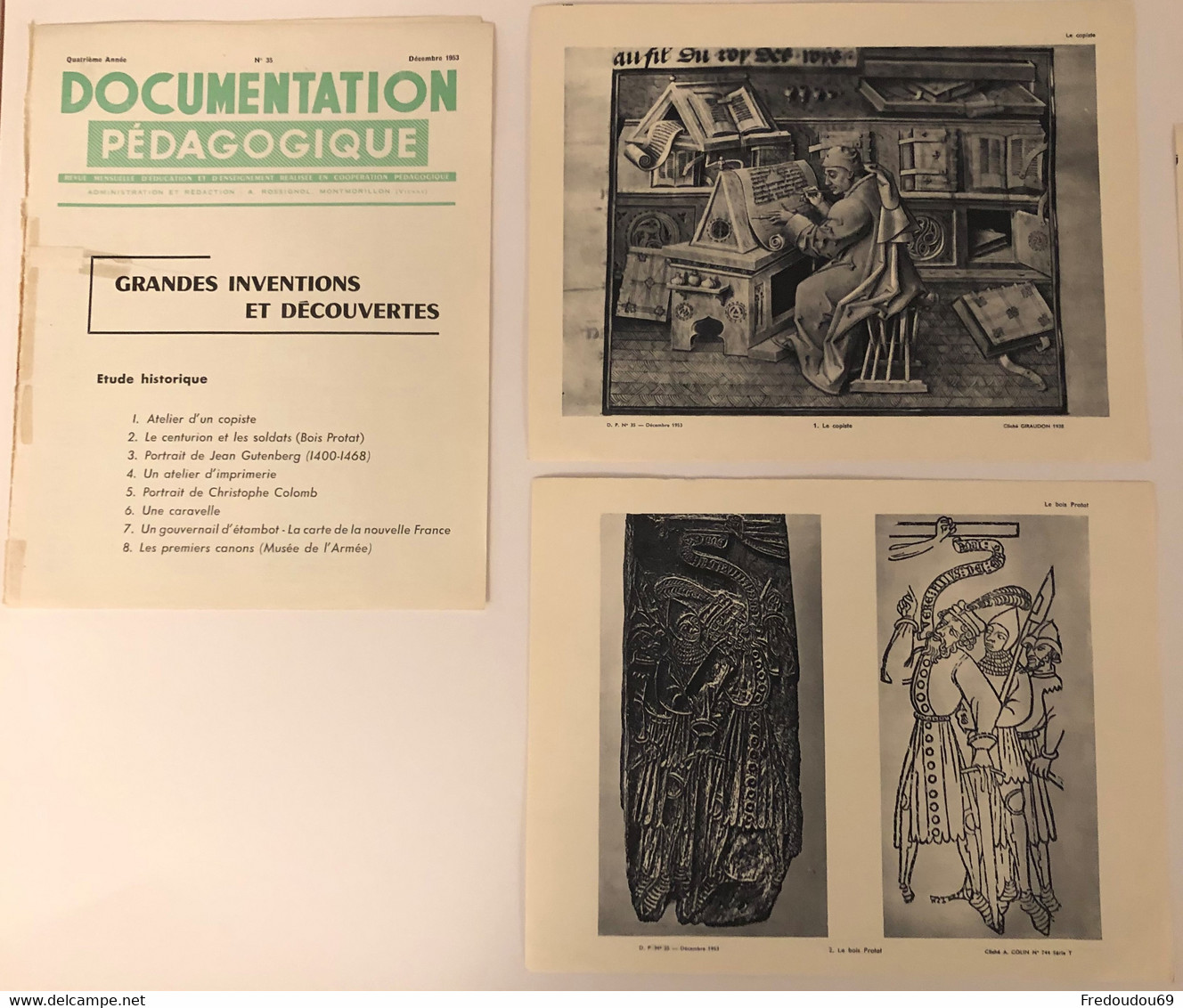 Documentation Pédagogique - Ecole - Géographie - Grandes Inventions Et Découvertes - Décembre 1953 - Fichas Didácticas