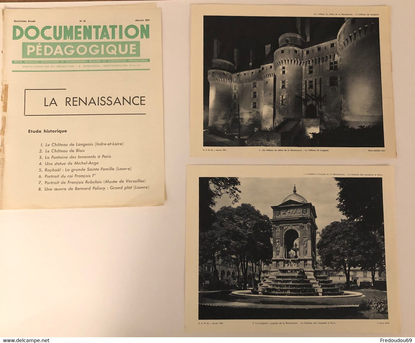 Documentation Pédagogique - Ecole - Histoire- Ecole - Géographie - La Renaissance - Janvier 1954 - Lesekarten