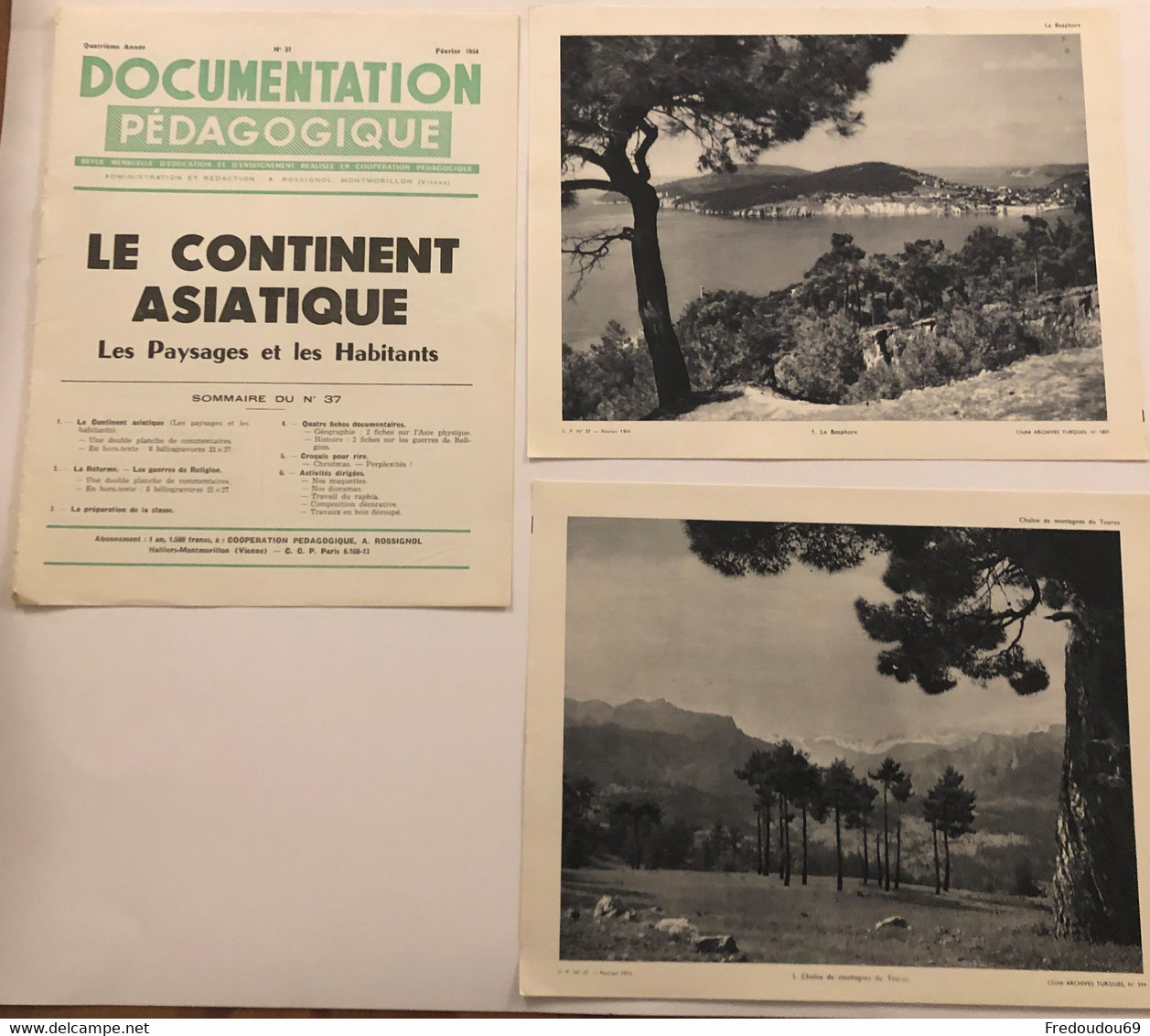 Documentation Pédagogique - Ecole - Géographie - Le Continent Asiatique - Les Paysages Et Les Habitants - Février 1954 - Lesekarten