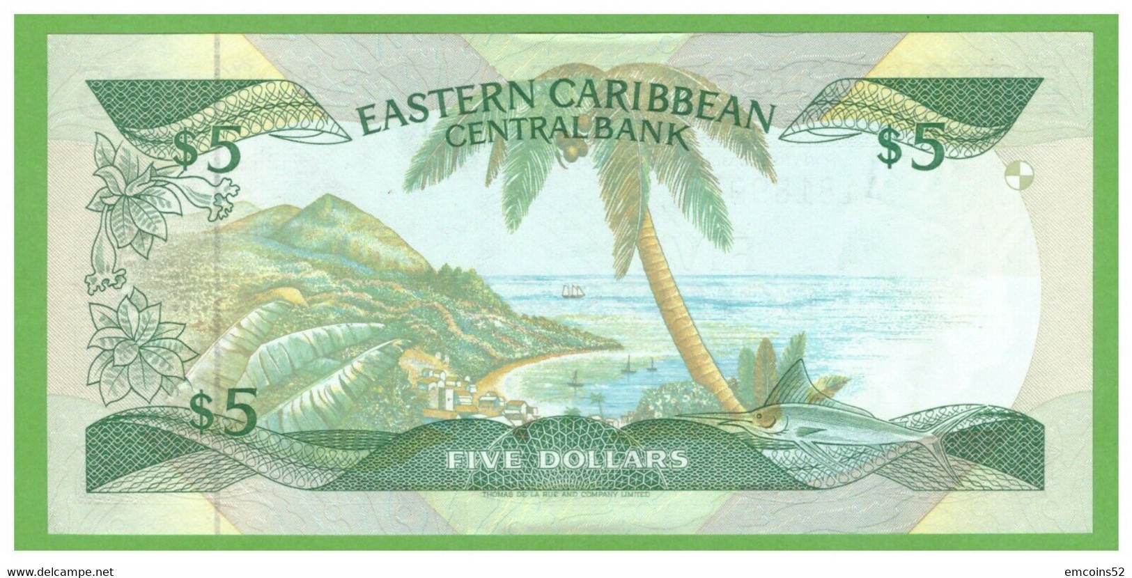 MONTSERRAT EAST CARRIBEAN STATES 5 DOLLARS 1986/1988  P-18m  UNC - Ostkaribik