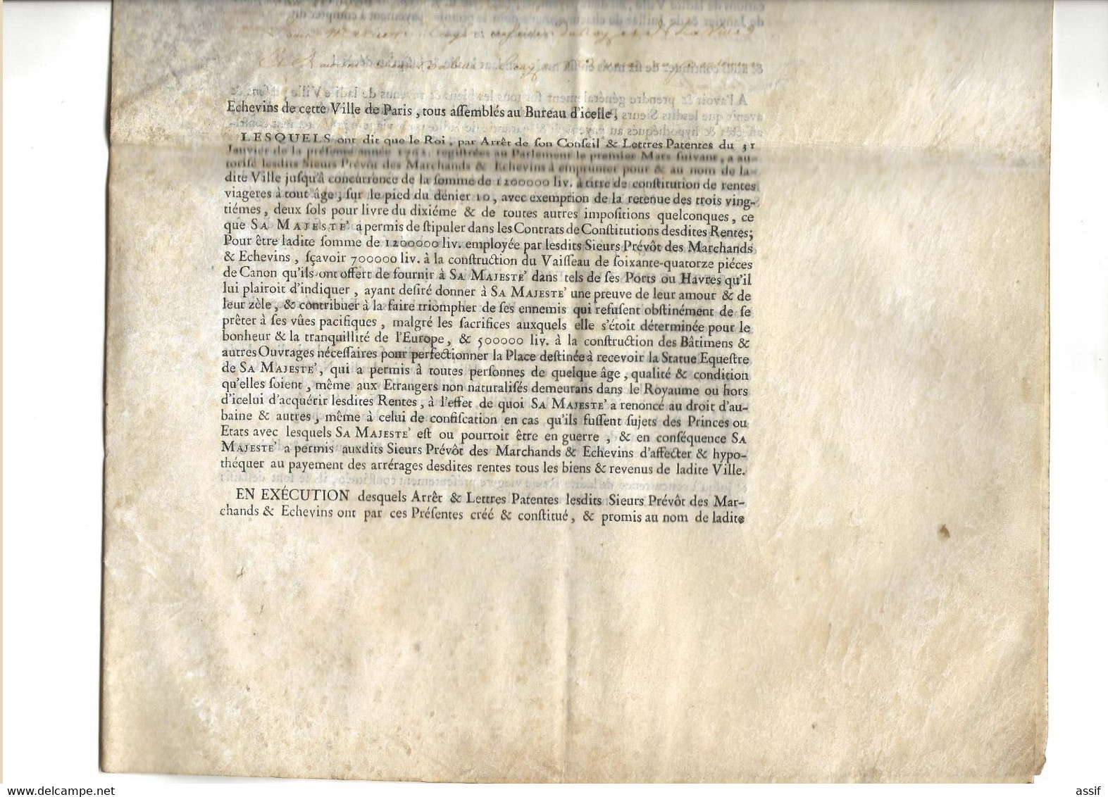 Paris Emprunt 1762. 2 Titres De Rente Viagère X 1000 Livres  Prévôt De Pontcarré Religieuses St Sulpice La Forêt - Historical Documents