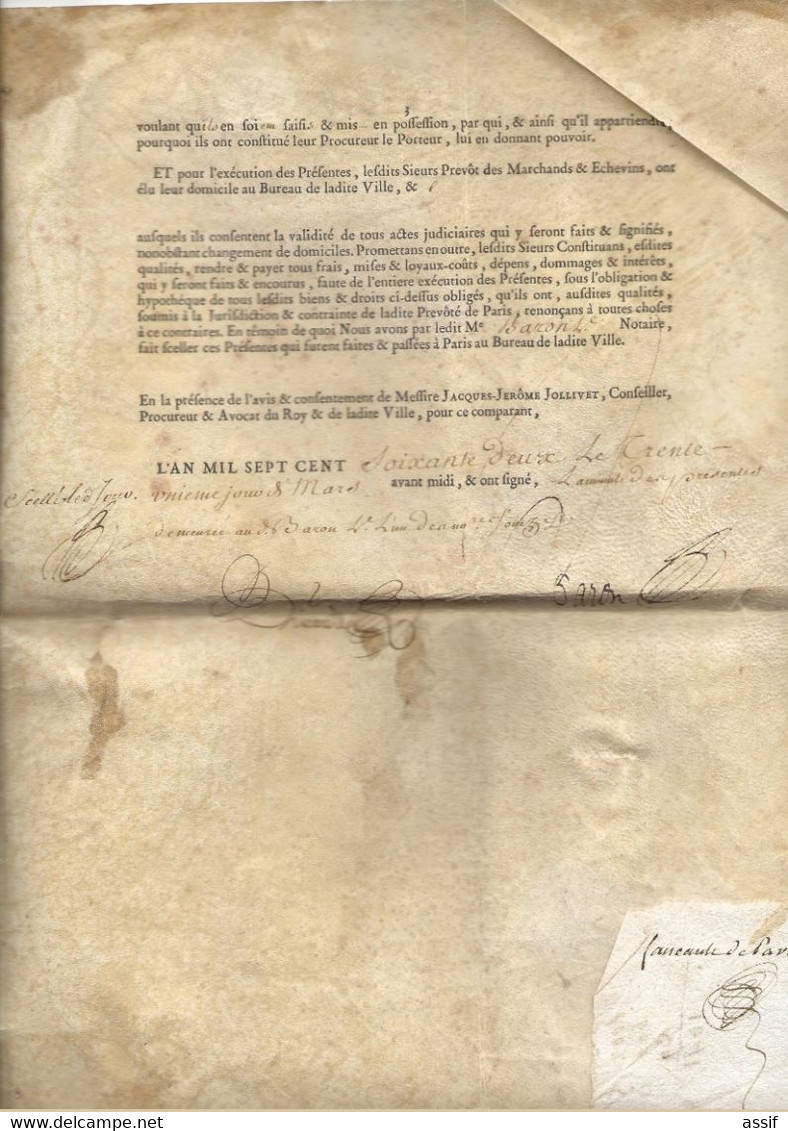 Paris Emprunt 1762. 2 titres de rente viagère x 1000 livres  Prévôt de Pontcarré Religieuses St Sulpice la Forêt