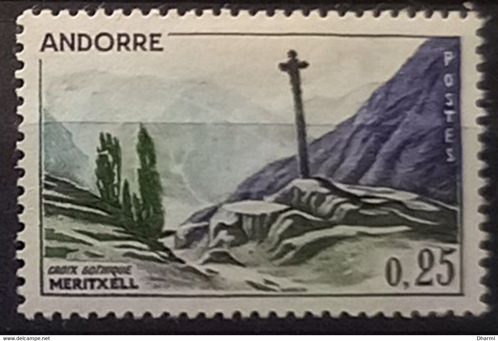 ANDORRE FR 1961 YT N°158 NEUF* 0.25F Croix Gothique Meritxell MLH - Neufs