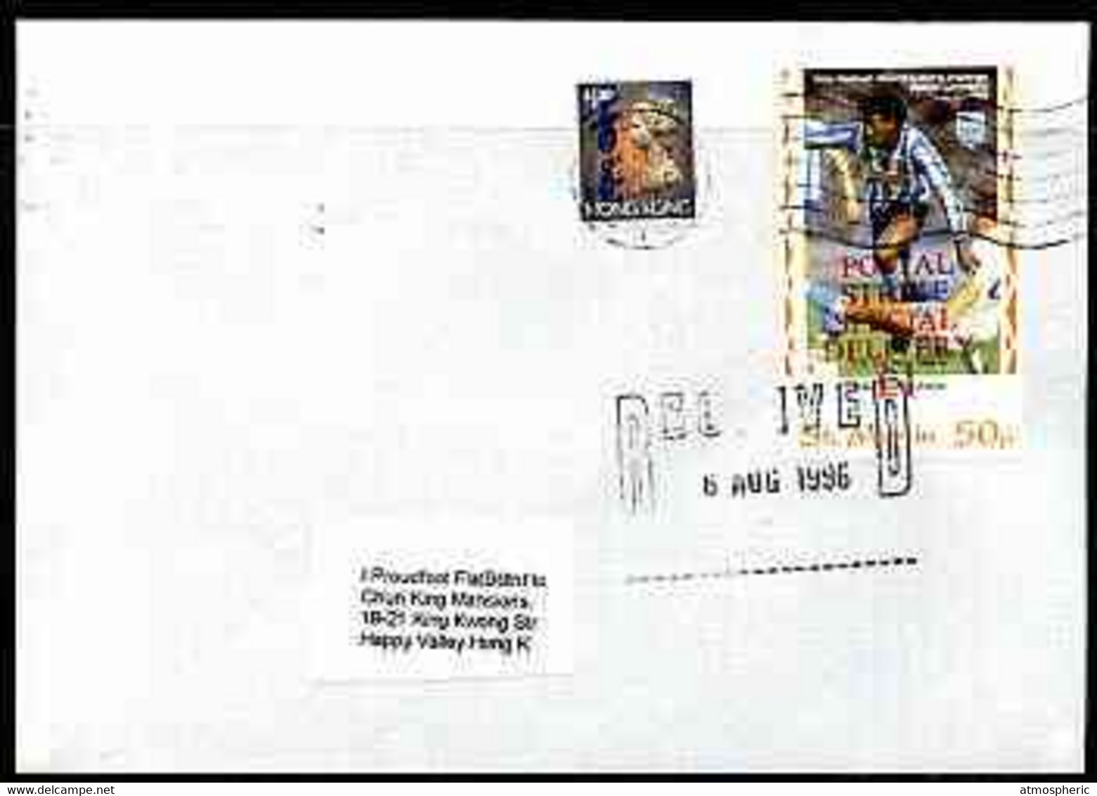 Great Britain 1996 Postal Strike Cover To Hong Kong Bearing Gugh Island (Great Britain Local) Opt'd 'Postal Strike Speci - Werbemarken, Vignetten