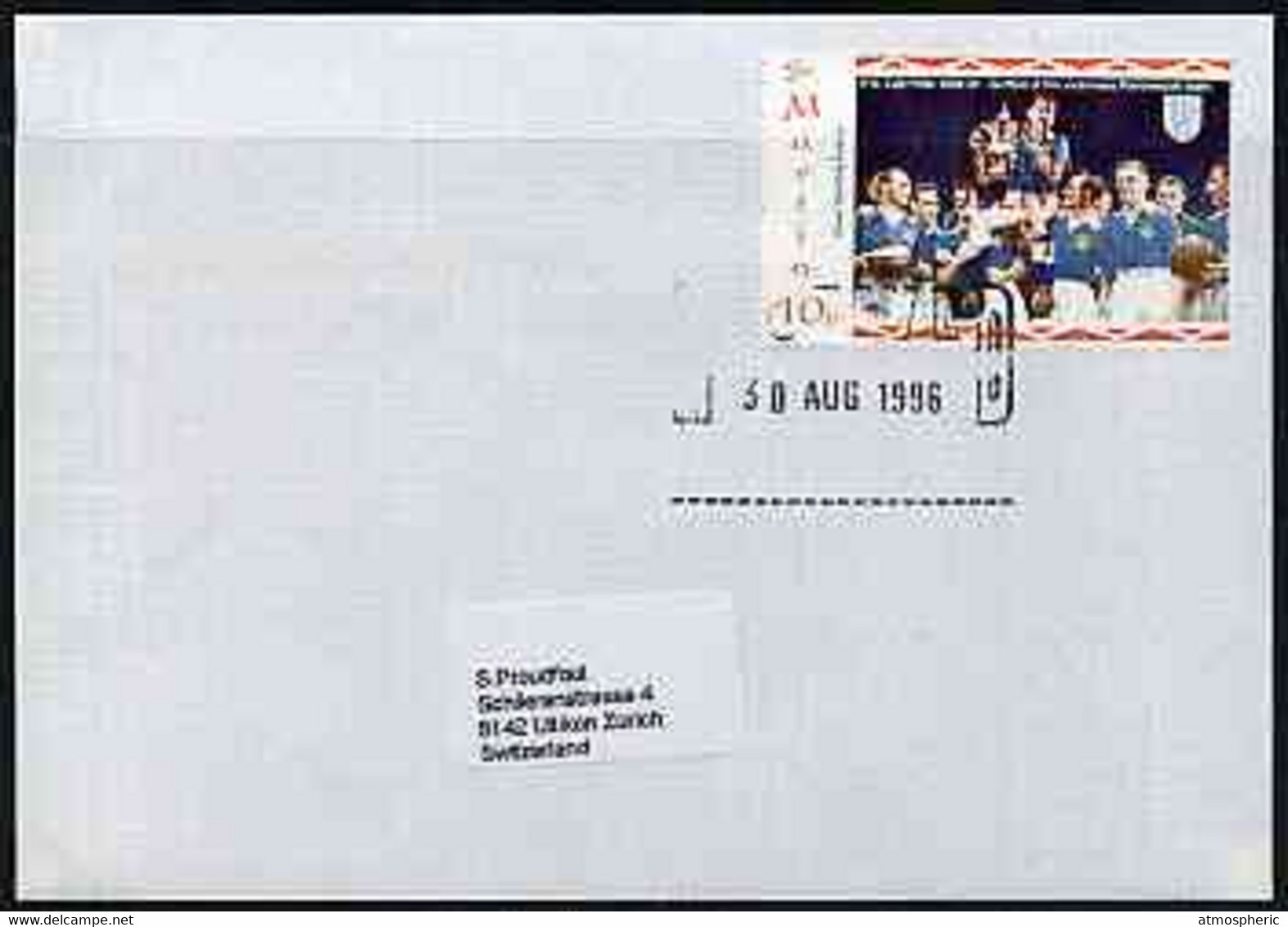 Great Britain 1996 Postal Strike Cover To Switzerland Bearing St Martin (Great Britain Local) Opt'd 'Postal Strike Speci - Cinderellas