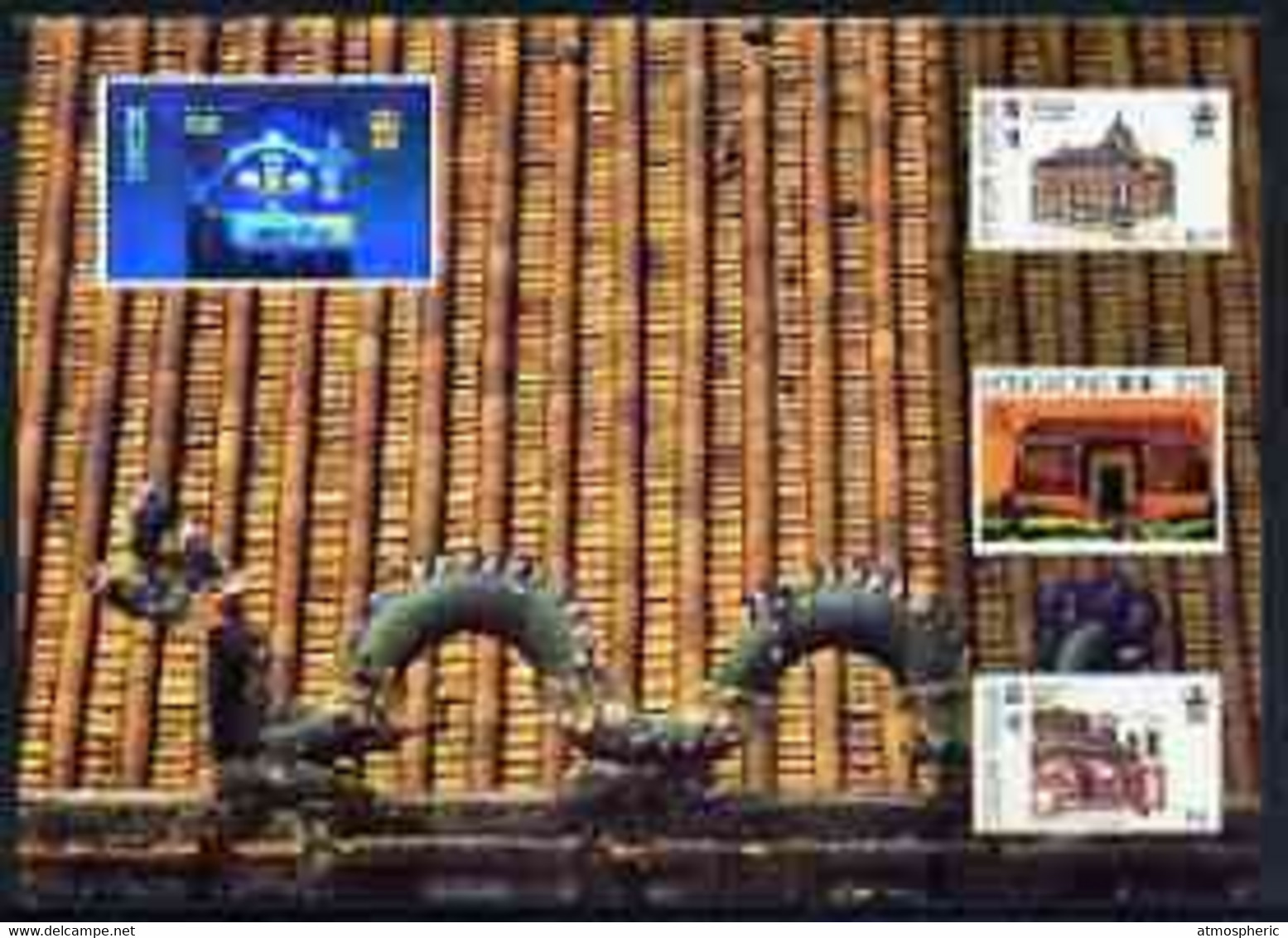 Hong Kong 1996 Hong Kong '97 Stamp Exhibition Hologram Postcard No 6 (Wan Chai Post Office) Showing $5 Post Office Stamp - Lettres & Documents