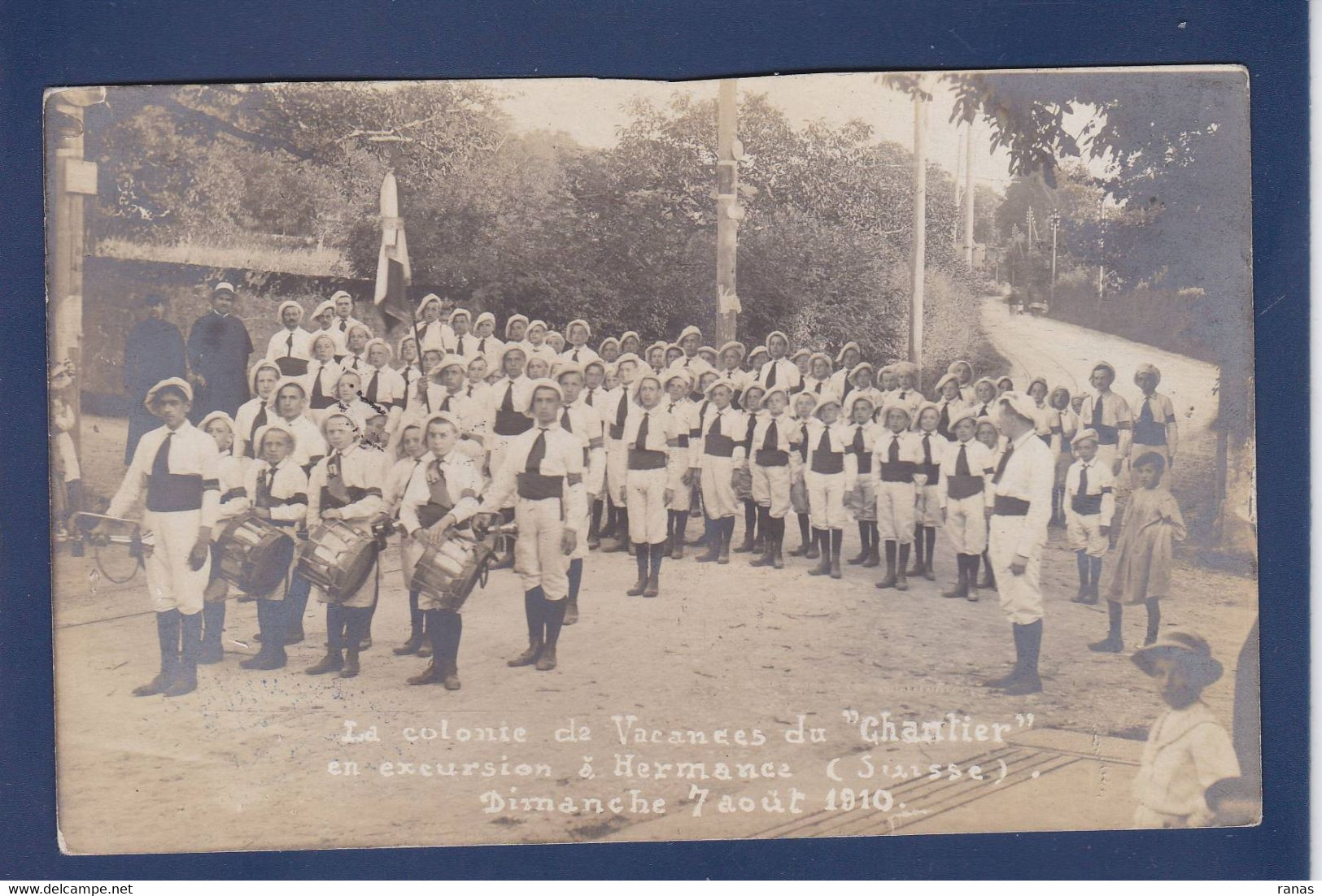 CPA Suisse Helvétia Schweiz Svizzera Circulé Le Chantier Carte Photo Hermance - Hermance