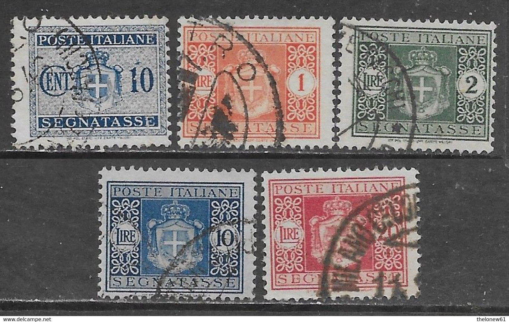 Italia Italy 1945 Luogotenenza Segnatasse Filigrana Ruota 5val Sa N.S86,S92-S93,S95-S96 US - Postage Due