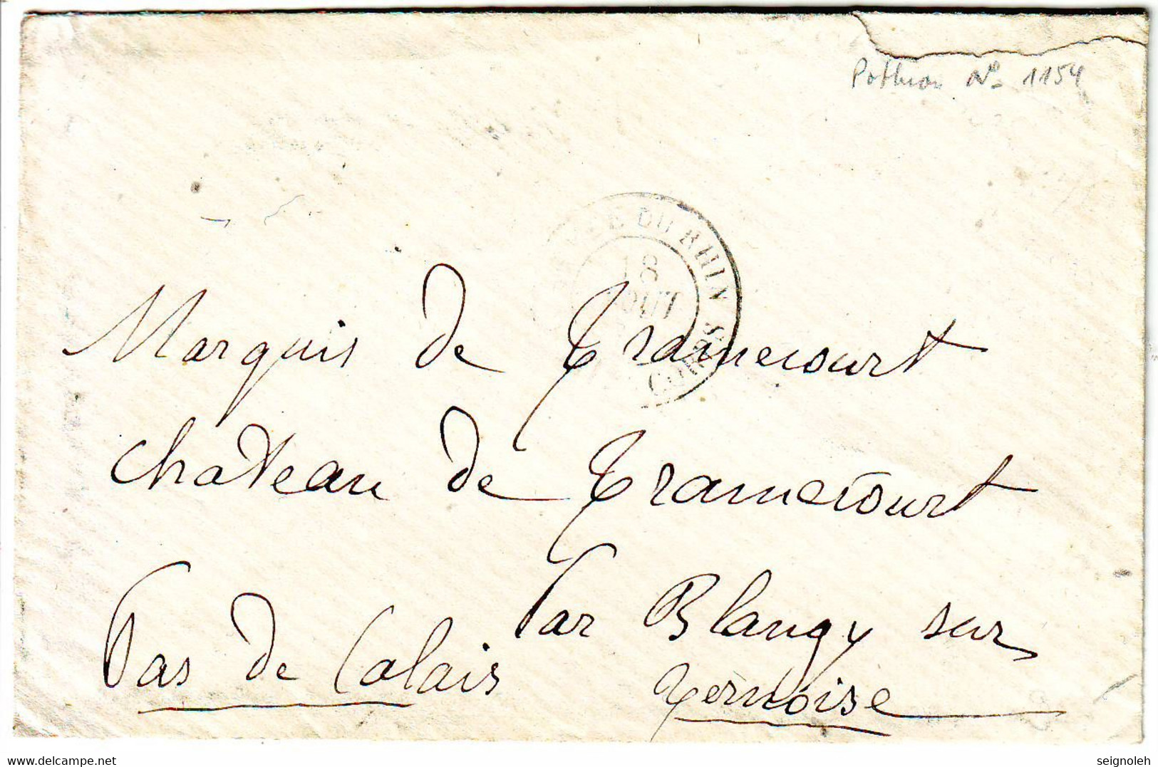 GUERRE DE 70 , Lettre Cachet ARMEE Du RHIN  , 23 Aout 1870 Pour Le Pas De Calais - 1849-1876: Periodo Classico