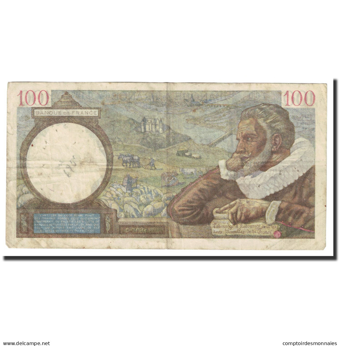 France, 100 Francs, Sully, 1941, 1941-03-13, TTB, KM:94 - 100 F 1939-1942 ''Sully''