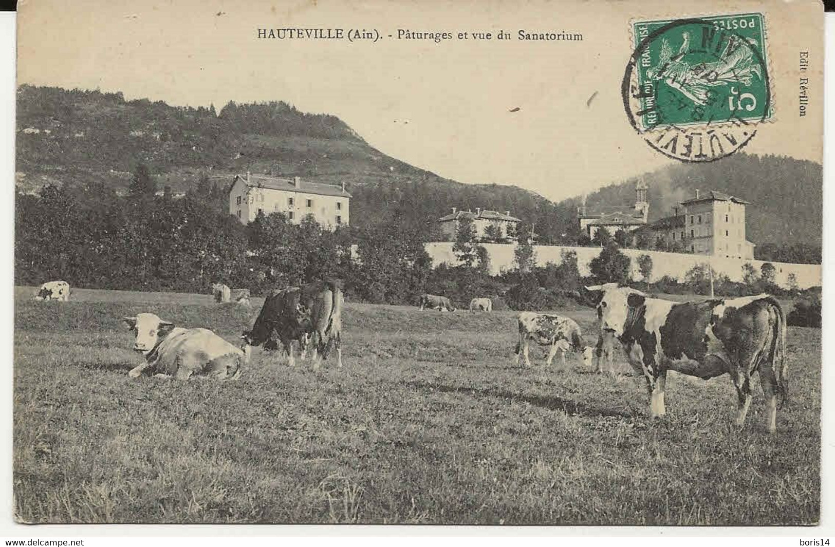 01-  166   -   HAUTEVILLE  -  Pâturage Et Vue Du  Sanatorium  1904 - Hauteville-Lompnes