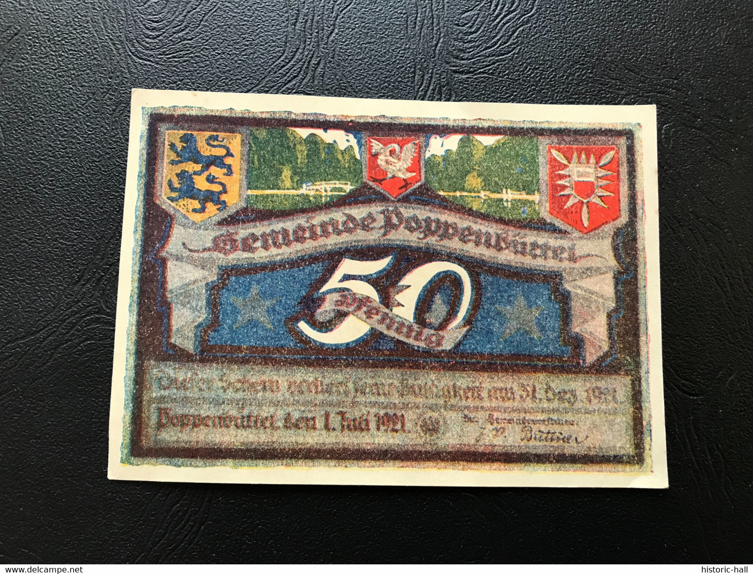 Notgeld - Billet Necéssité Allemagne - 50 Pfennig - Poppenbüttel  - 31 Decembre  1921 - Ohne Zuordnung