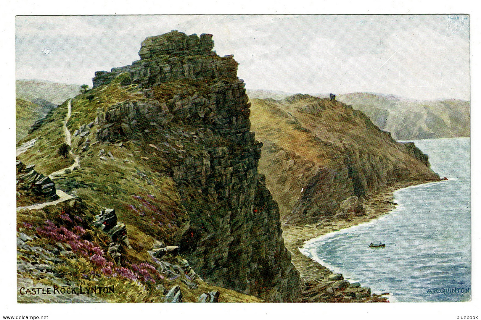 Ref 1512 - J. Salmon ARQ A.R.Q. Quinton Postcard - Castle Rock Lynton  - Devon - Lynmouth & Lynton