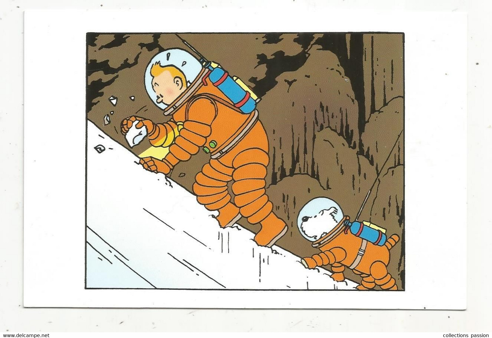 Cp , Bandes Déssinées , BD, TINTIN , On A Marché Sur La Lune , Vierge, Milou - Bandes Dessinées