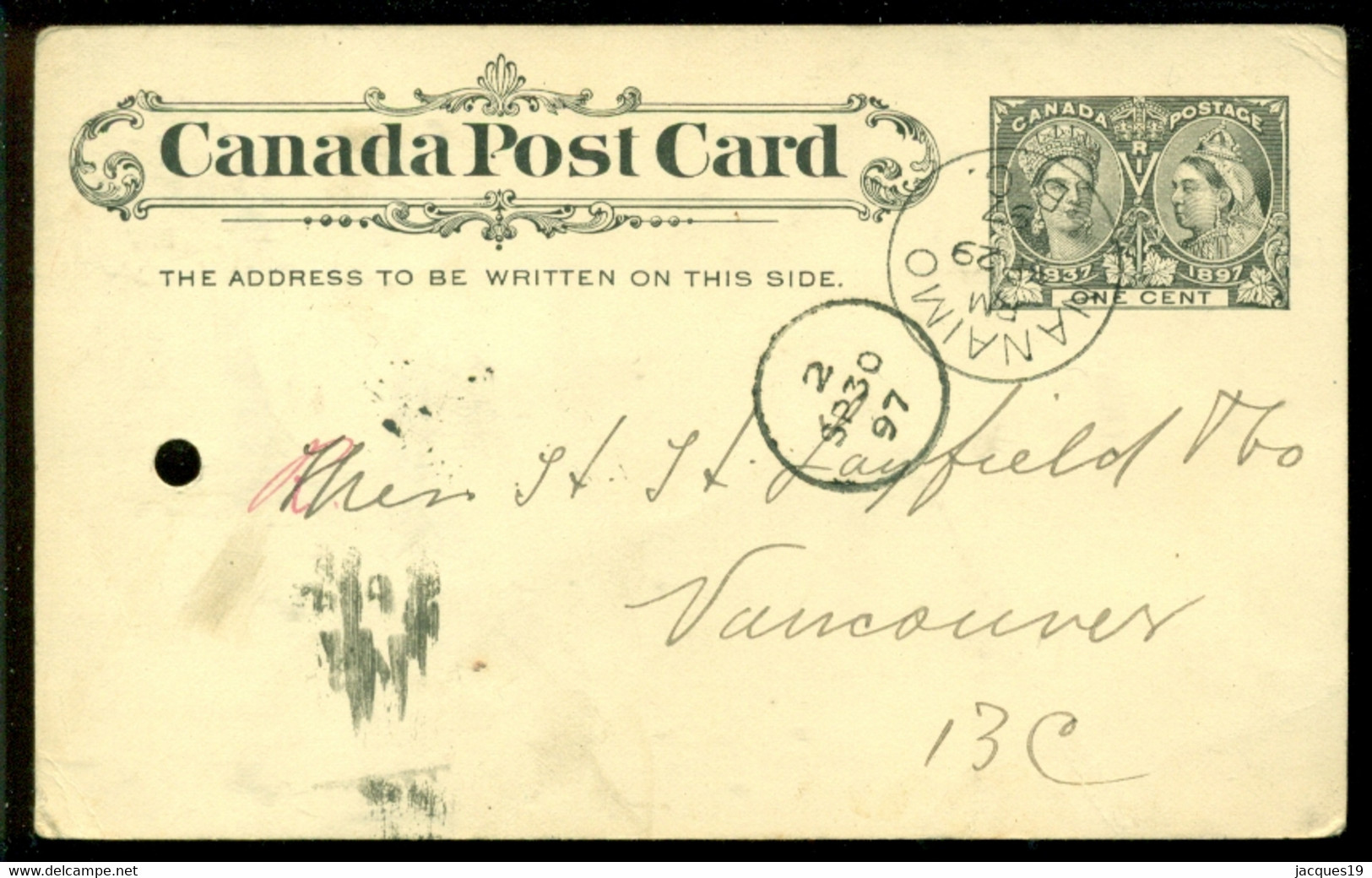 Canada 1897 Stamped Stationary Postcard Order For Corsets Seize 22, Items Not In Stock (see Back) - 1860-1899 Regno Di Victoria