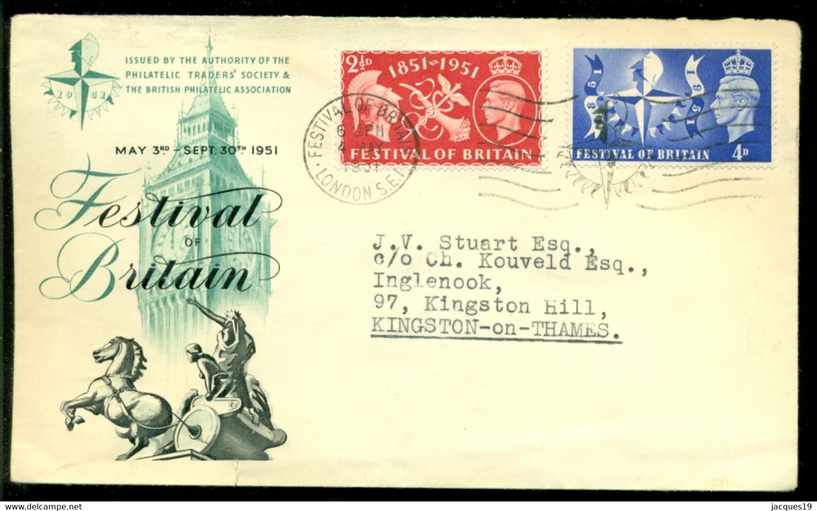 Great Britain 1951 FDC Festival Of Britain Small Tear In Bottom Of Cover - ....-1951 Pre Elizabeth II