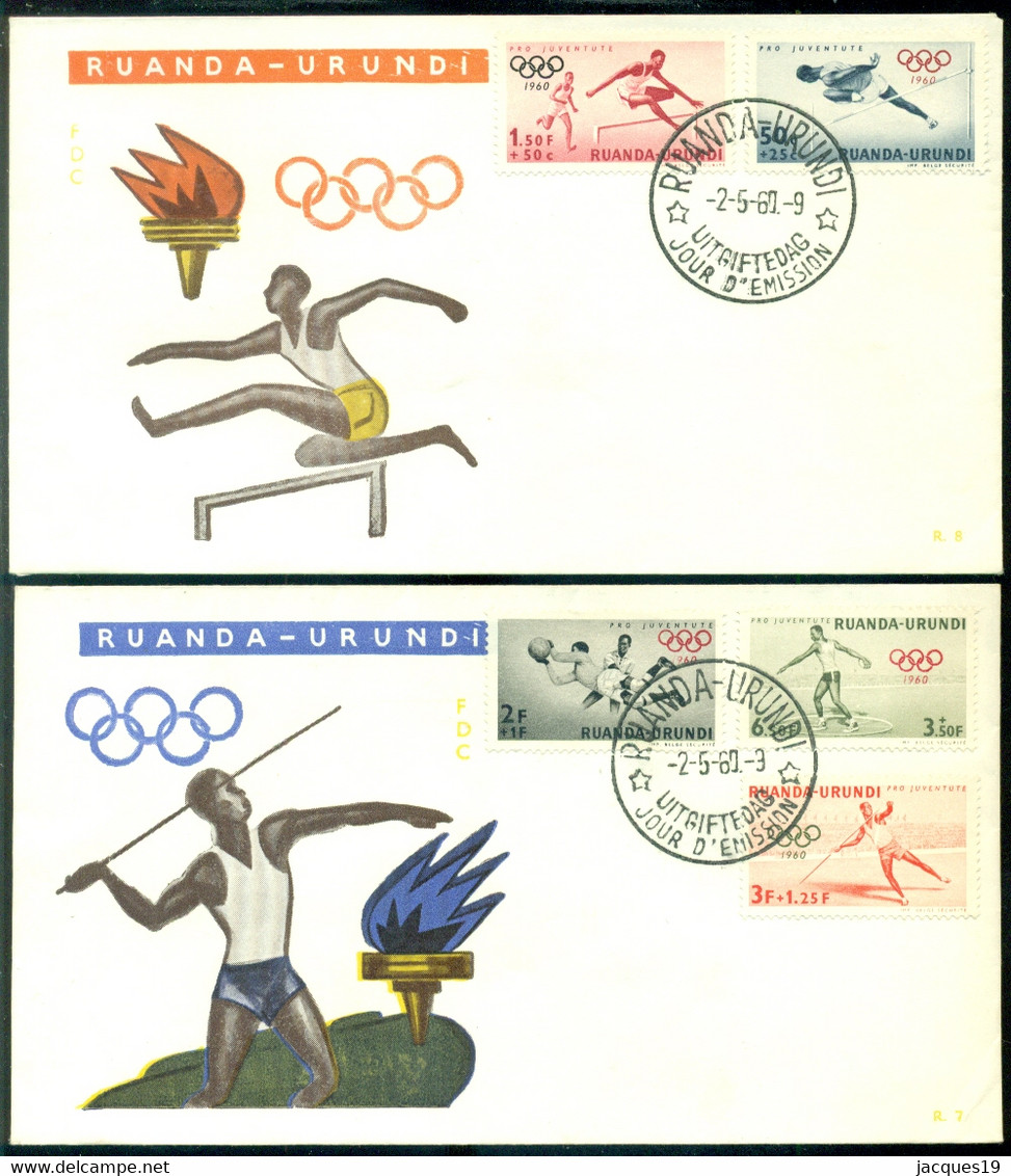 Ruanda - Urundi 1960 FDC's (2) Pro Juventute Olympic Games - Lettres & Documents