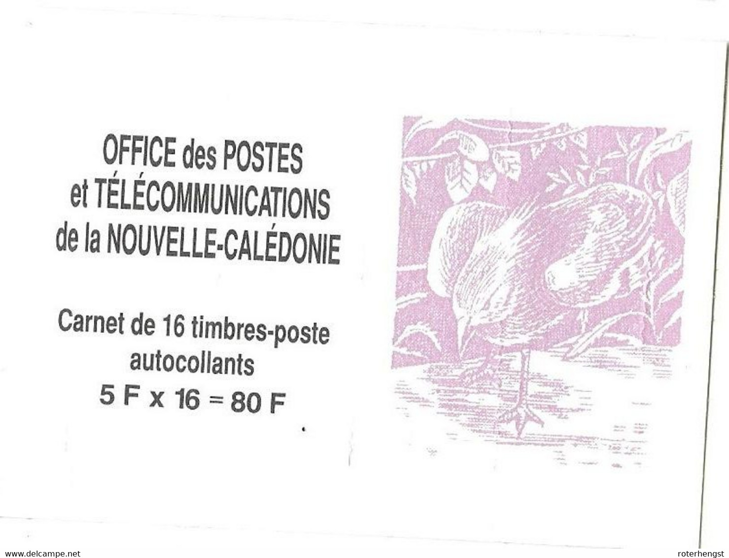 Nouvelle Caledonie Mnh ** Complete Booklet 1994 10 Euros Auto-collants Self-adhesive Kagu Bird Stamps - Cuadernillos