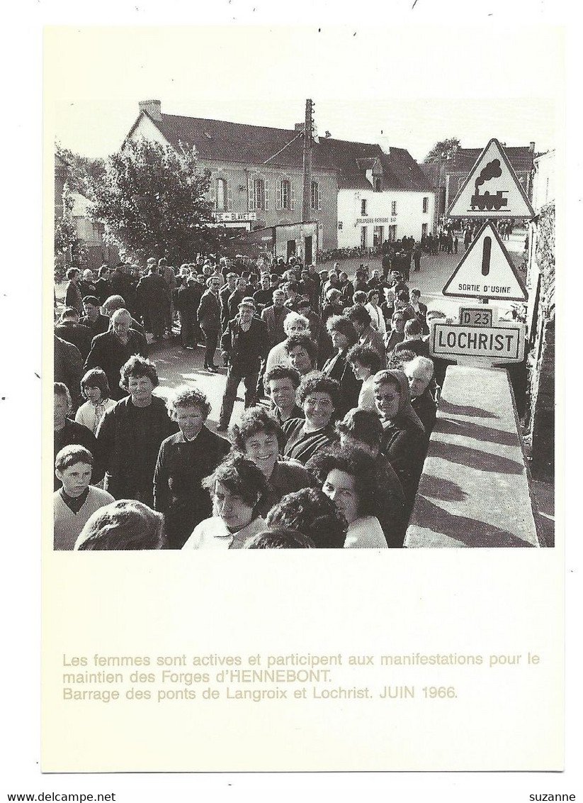 HENNEBONT INZINZAC LOCHRIST - Manifestation Des Femmes Pour Le Maintien Des Forges (cliché 1966) > Vente Directe X - Hennebont