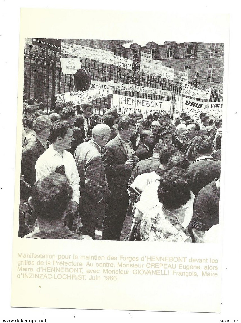 HENNEBONT INZINZAC LOCHRIST - Manifestation Pour Le Maintien Des Forges (beau Plan 1966) > Vente Directe X - Hennebont