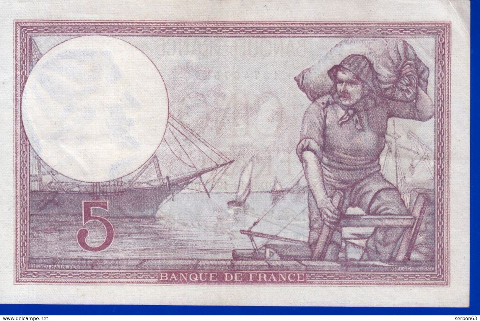 5 FRANCS VIOLET TYPE 1917 - N° A.50996 Alphabet 290 Du 08-12-1932 - SUP + 2 Trous Marqués - NOTRE SITE Serbon63 - 5 F 1917-1940 ''Violet''