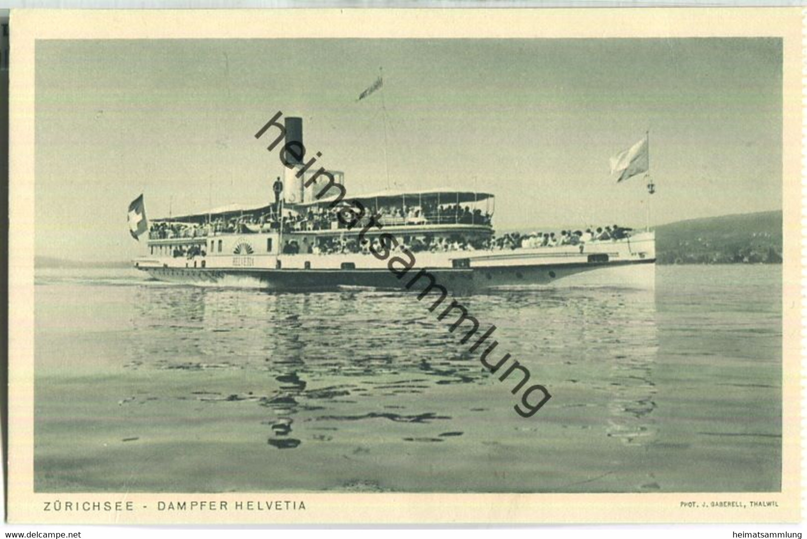 Zürichsee - Dampfer Helvetia - Verlag J. Gaberell Thalwil - Thalwil