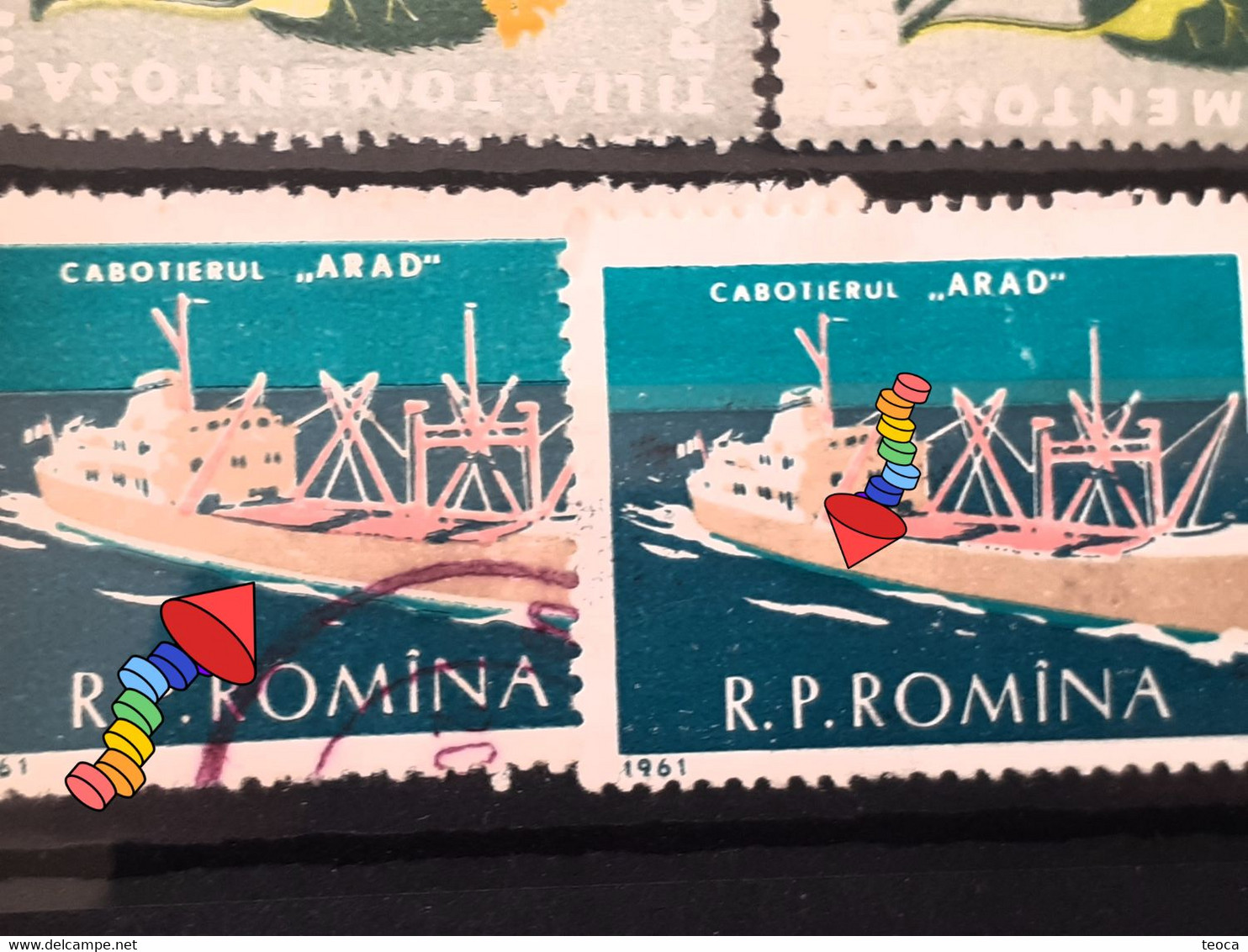 stamps errors Romania lot 7 stamps  printed with errors  see images used